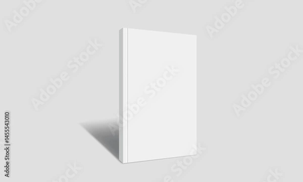 Fototapeta Blank book cover mockup design. Closed book, magazine or notebook template with shadow. Vector illustration