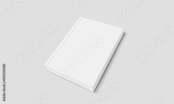 Fototapeta Blank book cover mockup design. Closed book, magazine or notebook template with shadow. Vector illustration