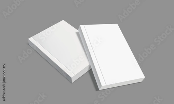 Fototapeta Blank book cover mockup template. Closed book, magazine layout design. Vector
