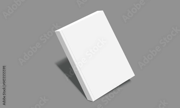 Fototapeta Blank book cover mockup template. Closed book, magazine layout design. Vector