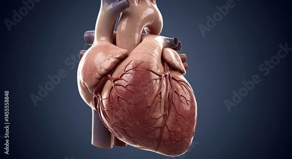 Fototapeta A close up of a heart with a red color