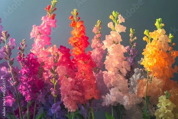 Obraz Vibrant display of multicolored flowers in a soft light.