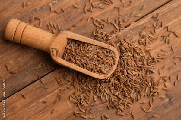 Fototapeta Cumin is a flowering plant from the Apiaceae family that originates from the eastern Mediterranean region to eastern India. Cuminum cyminum