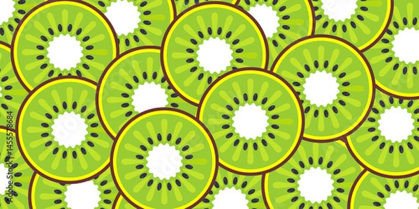 Fototapeta Seamless pattern fruit kiwi piece