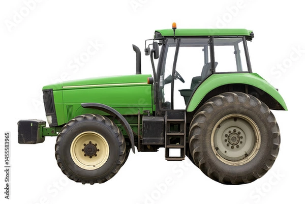 Fototapeta Farm tractor isolated on white and transparent background, cut out png