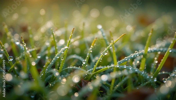 Obraz Grass with Water Drop on Blade