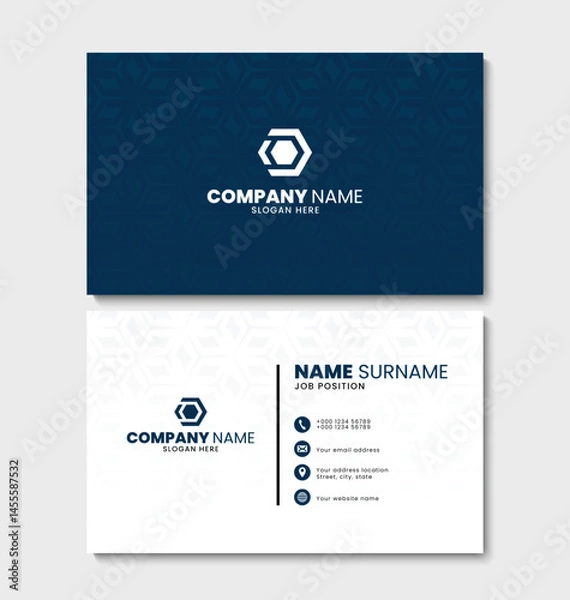 Fototapeta Corporate business card design template. Double sided business card layout design. Modern and simple style business card. Vector illustration