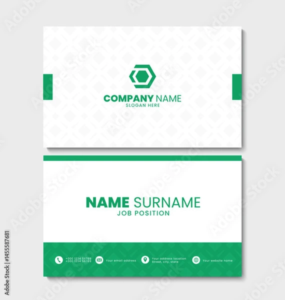 Fototapeta Corporate business card design template. Double sided business card layout design. Modern and simple style business card. Vector illustration