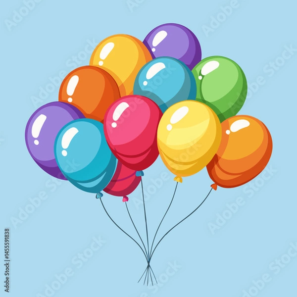 Fototapeta Colorful Balloons Floating in the Sky. Perfect for a Party