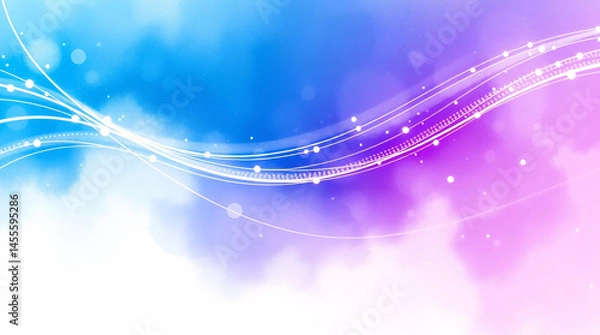 Obraz Futuristic flow uses abstract curves and blue-violet light to represent seamless data environments.