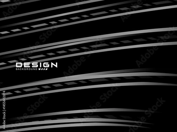 Fototapeta Modern gradient gray lines on black background. Minimalist design. Cover design templates, business brochure layouts, websites, wallpapers, etc.