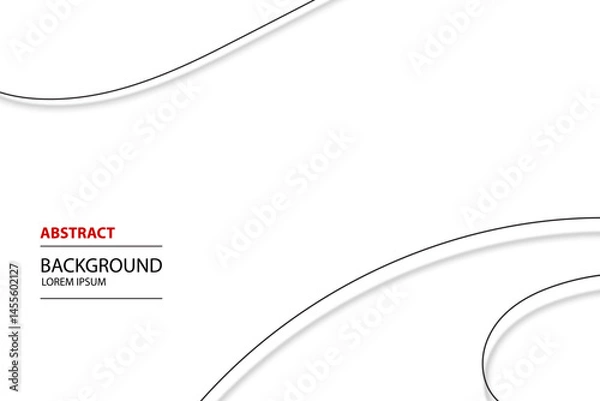 Fototapeta Abstract modern black curve and shadow on white background