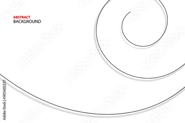 Fototapeta Abstract modern black curve and shadow on white background