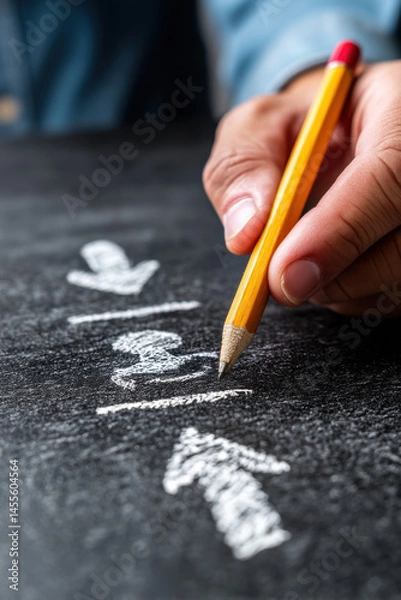 Fototapeta Decision-making process for choosing a career path based on skills, interests, and market trends in education and employment