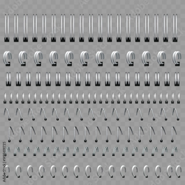 Fototapeta Metallic Hooks Set Vector
