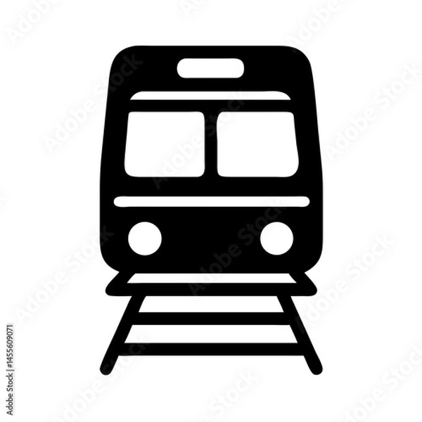 Obraz Front View Train Transportation Icon Design
