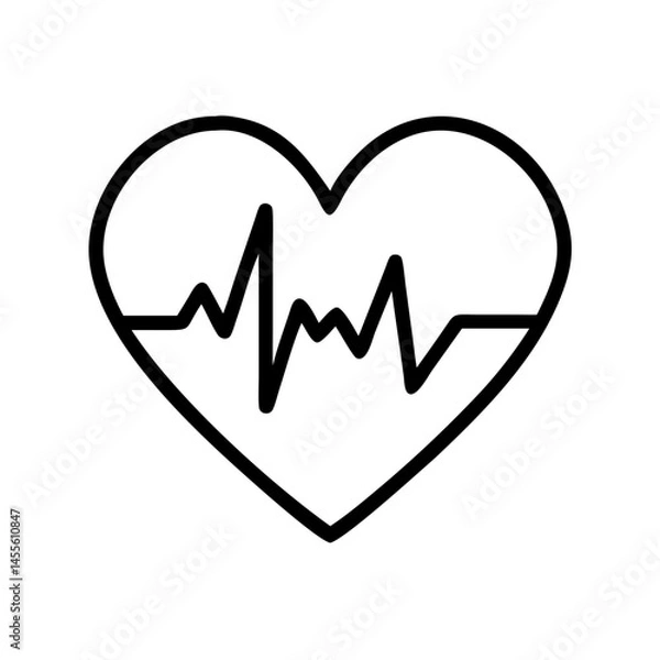 Obraz Heartbeat Inside Heart Health Icon Design