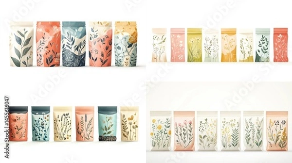 Fototapeta Packaged goods with botanical design
