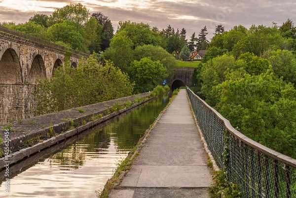 Fototapeta Evening mood at the Chirk Aqueduct & Viaduct, Wales, UK