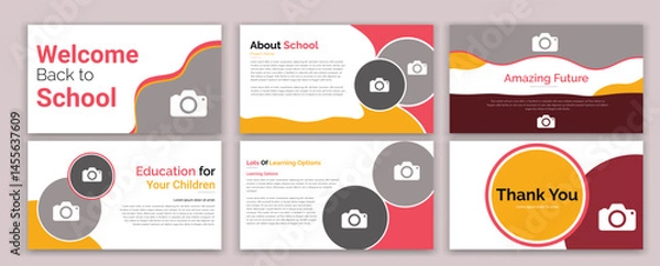 Obraz Education back to school Center Presentation slides template design. Use for modern keynote presentation background, brochure design, website slider, landing page, annual report,