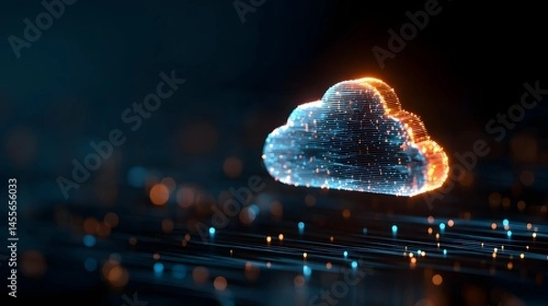 Fototapeta The Holographic Cloud Computing Illustration A Comprehensive Exploration of Modern Digital Infrastructure and Cloud Based Technologies with Advanced Visualizations and Future Trends