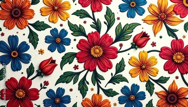 Fototapeta Intricate floral design, repeating seamlessly , blossom, subtle