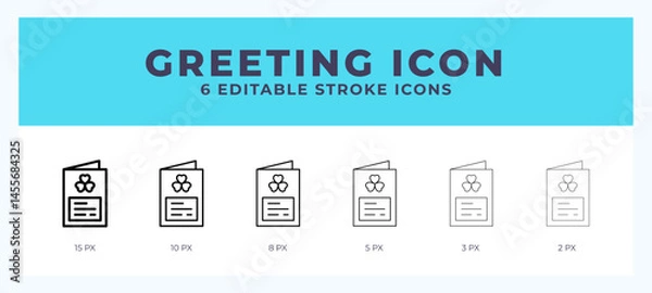 Fototapeta Greetings icon set with different stroke. Design elements for logo. Vector illustration.