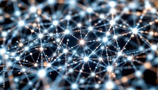 Obraz a 3d rendered abstract background based on a plexus structure, featuring a network of interconnected nodes and lines