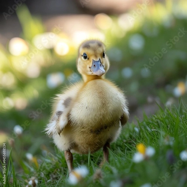Fototapeta duckling in the grass