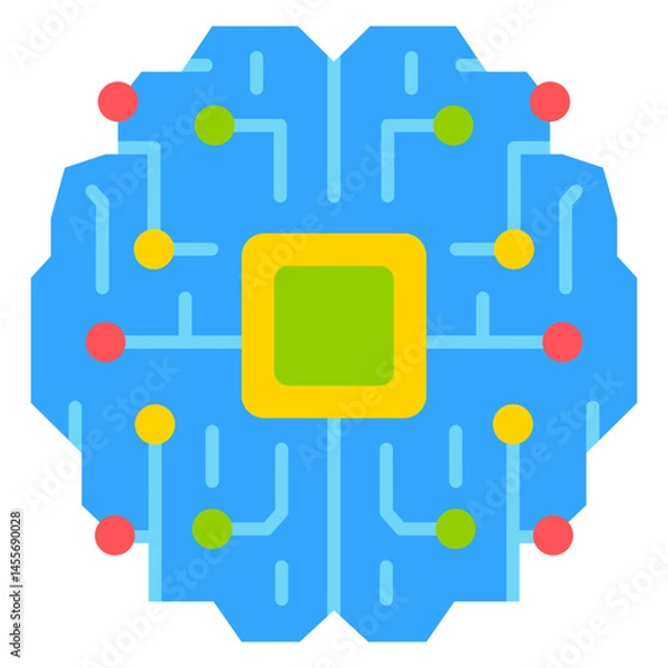 Fototapeta Machine Learning Flat Vector