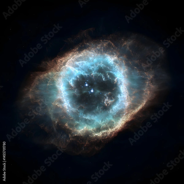 Obraz Planetary Nebula Structure on White Background
