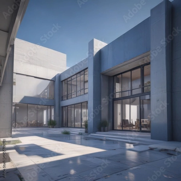 Fototapeta Crisp blueprint overlay on a photo; architectural feel ,  construction,  architecture