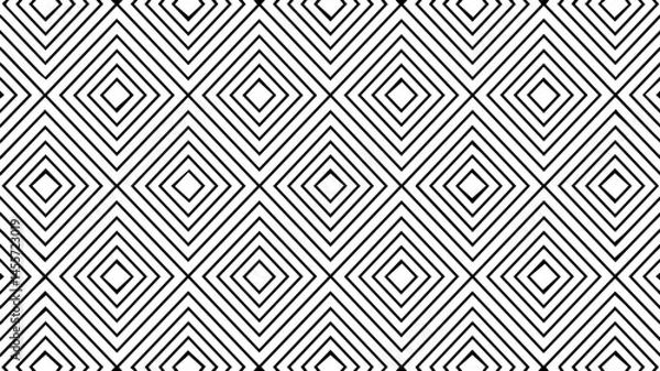 Fototapeta Concentric diamonds geometric seamless pattern on white background
