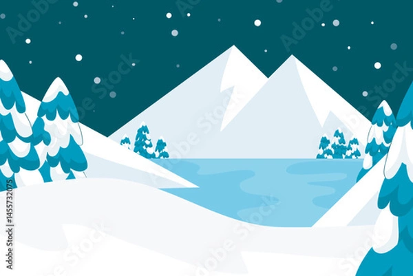 Obraz landscape snow place with mountain view