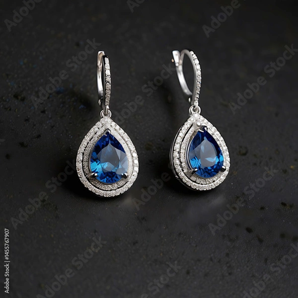 Fototapeta Elegant diamond drop earrings