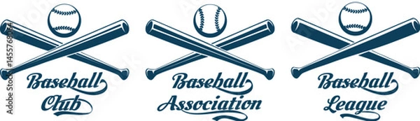 Obraz Monochrome baseball emblem set