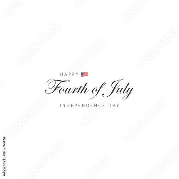 Fototapeta Modern Serif Fourth of July Design for American Celebration Themes