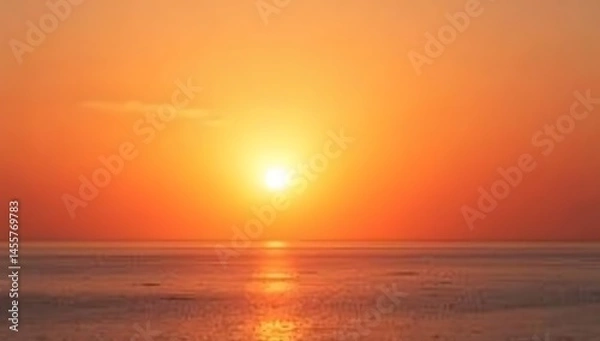 Fototapeta Warm sunset gradient from burnt orange to soft coral and golden yellow, evoking tropical serenity