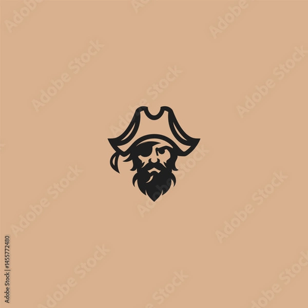 Obraz Pirate logo in bold and simple iconic design.