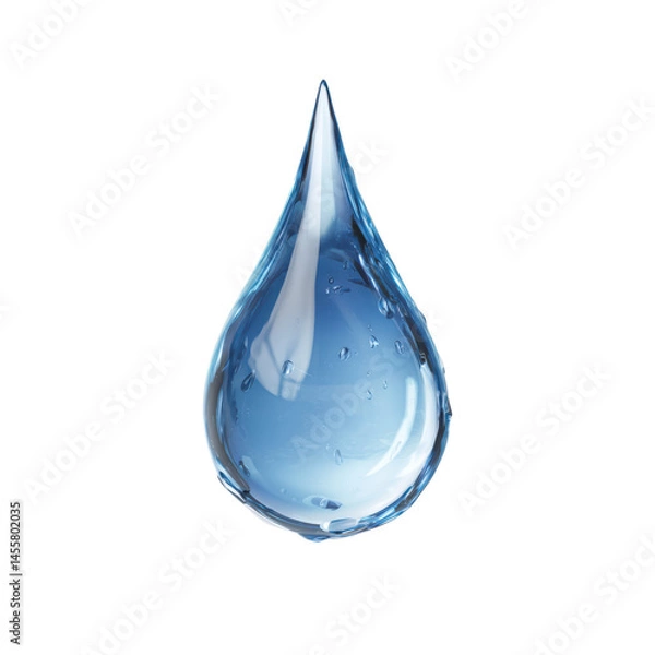 Fototapeta A Pristine Water Drop: A Pure and Refreshing Essence of Nature , isolated on white background