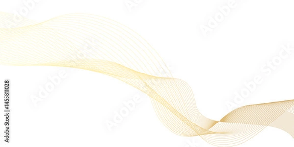 Obraz Dynamic sound wave isolated on white background, abstract orange and pink technology blend smooth wave lines, Abstract gold background and square and dynamic waves modern background.