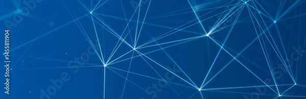 Fototapeta Technology background. Honeycomb concept. Big data. Hexagonal space with connected dots and lines. 3d