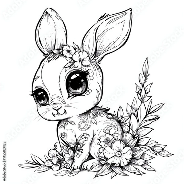 Fototapeta hare coloring page