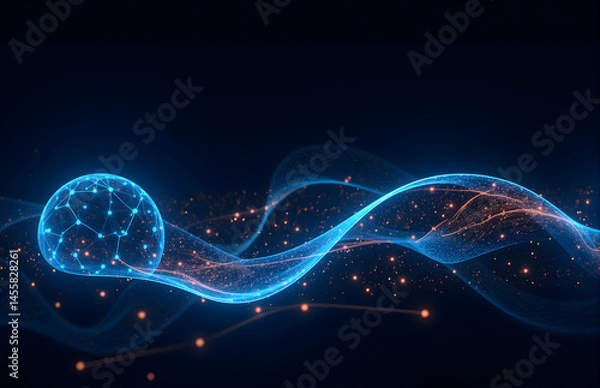 Fototapeta Digital Abstract Art with Holographic Elements