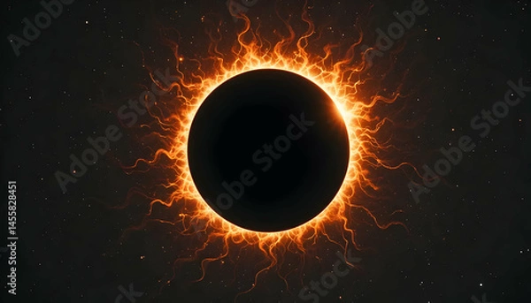 Fototapeta Fiery Celestial Ring A Stunning Visualization of a Solar Eclipse or Annular Eclipse