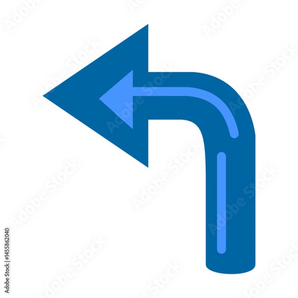Fototapeta Turn Left Vector Design Icon Style