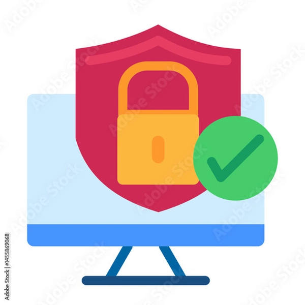 Fototapeta Security System Vector Design Icon Style