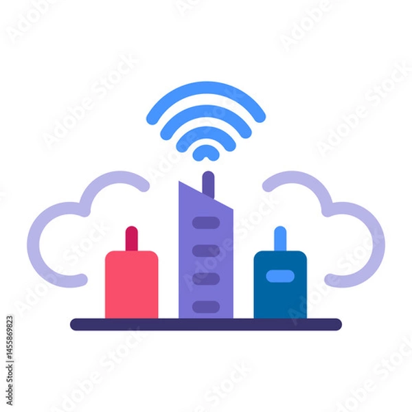 Fototapeta Smart City Vector Design Icon Style