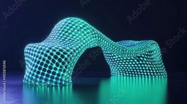 Obraz Luminous data bridge futuristic connection digital technology innovation artificial intelligence quantum computing cyberspace exploration
