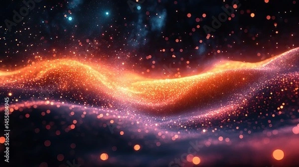 Fototapeta Abstract visualization of energy fields as glowing, interconnected lines and vibrant bursts of light.